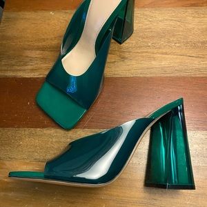 NWOT Zara vinyl and lucite heels